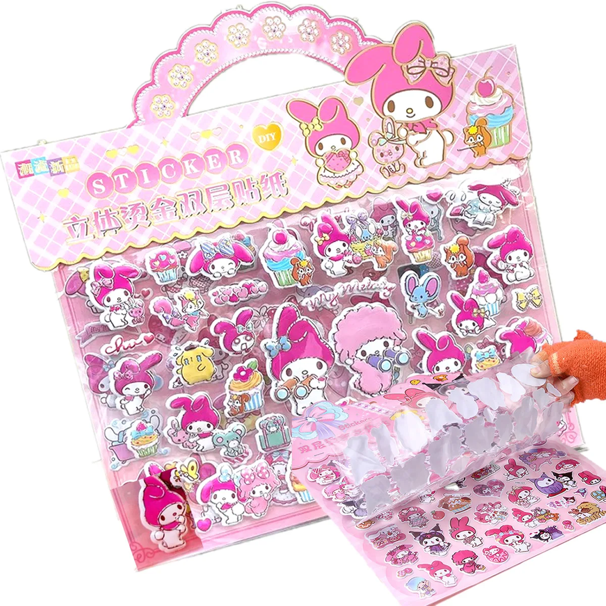 漫画 3d 二重層バブルステッカーかわいいアニメ周辺ステッカー子供楽しい Diy 賞品おもちゃかわいい女の子のハートギフト