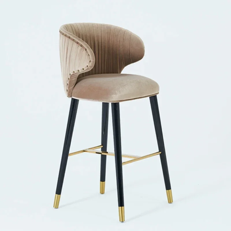 Домашний высокий табурет барная стойка стул для приема спинка бархатный барный