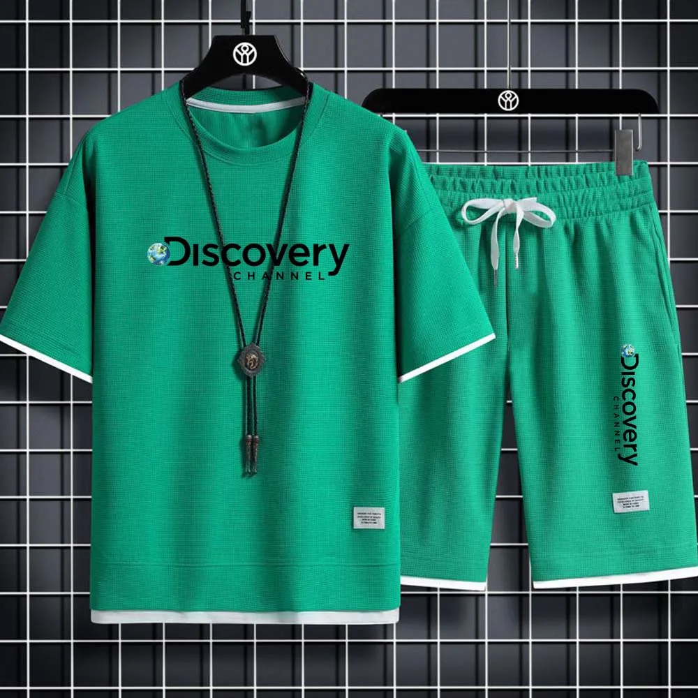 Summer men's suit Fashion Korean Sportswear Short sleeve T-shirt+sports shorts Casual clothing jogging pants set