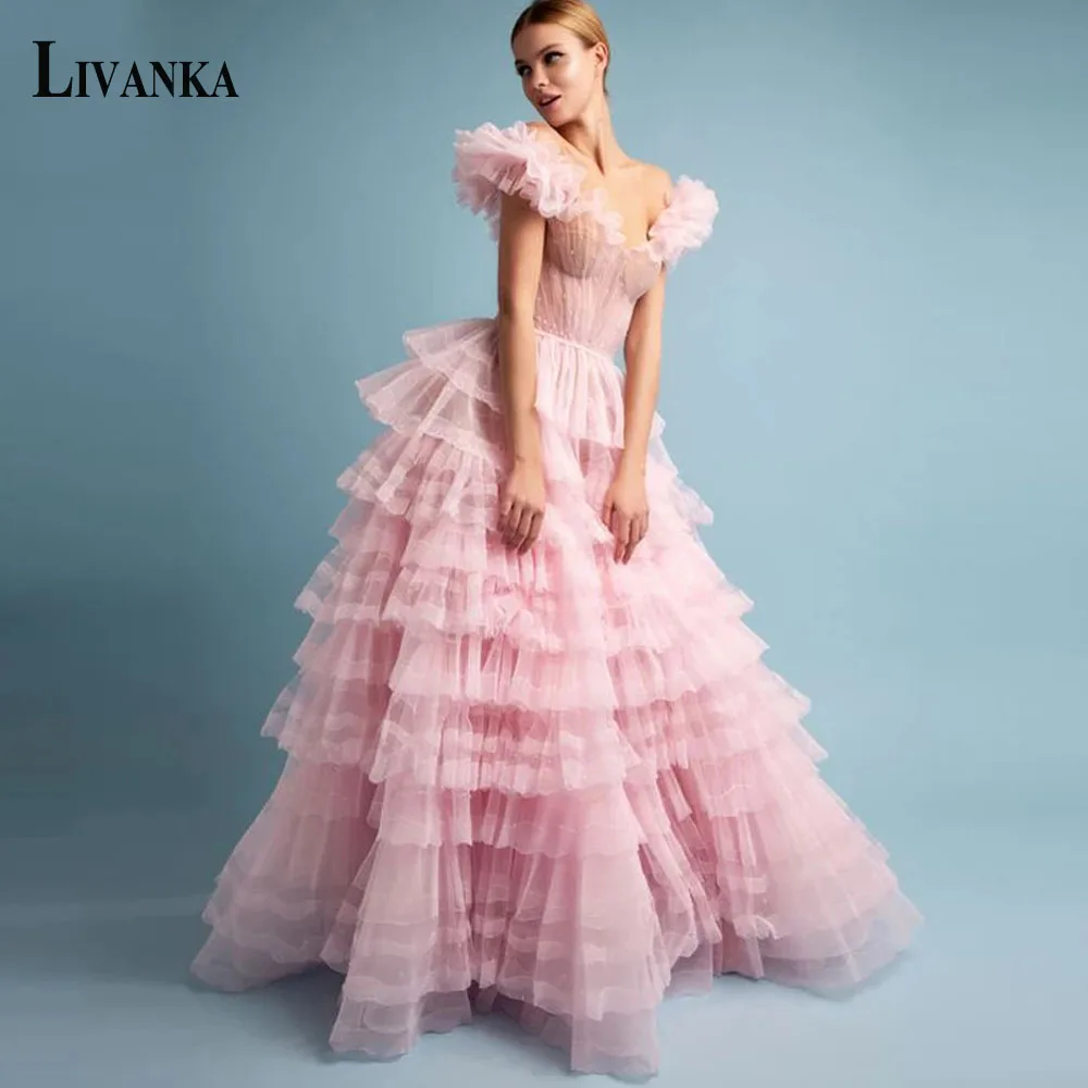 

LIVANKA Elegant Evening Prom Dresses Classic Sweetheart A-Line Off the Shoulder Backless Princess Personalised Robes De Soirée