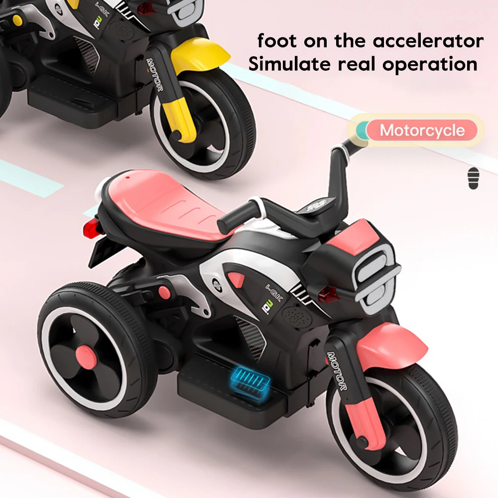 Детский Электрический трехколесный мотоцикл 2-7 лет мальчик и девочка могут