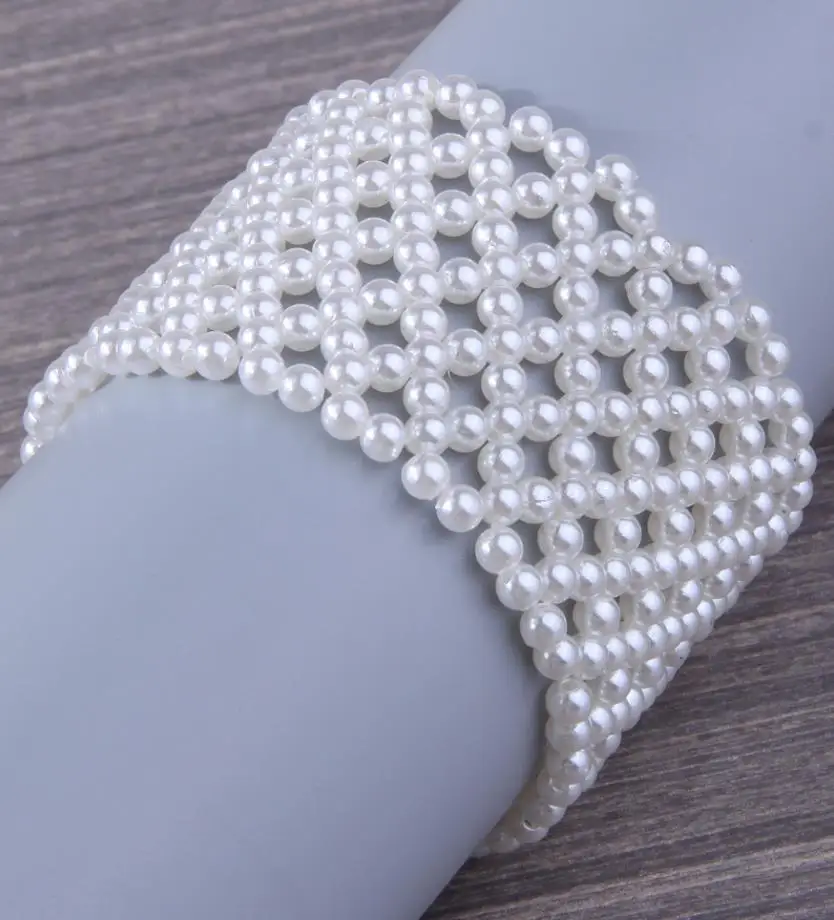 

Новый высококачественный жемчужный браслет ручной работы 4 см Широкий жемчужный браслет для женщин жемчужный браслет