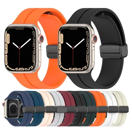 

Magnetic Strap For Apple Watch Ultra Band 49mm Silicone Bracelet Watchband iWatch Series 8 7 6 5 42mm 44mm 45mm 41mm 38mm 40mm