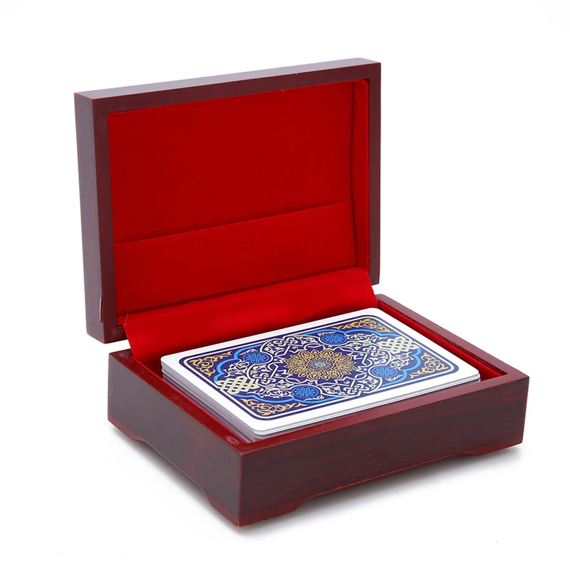 

1Pc Wooden Box Playing Cards Container Storage Case Packing Poker Bridge Box 10.5*7.5*4.3cm Hot