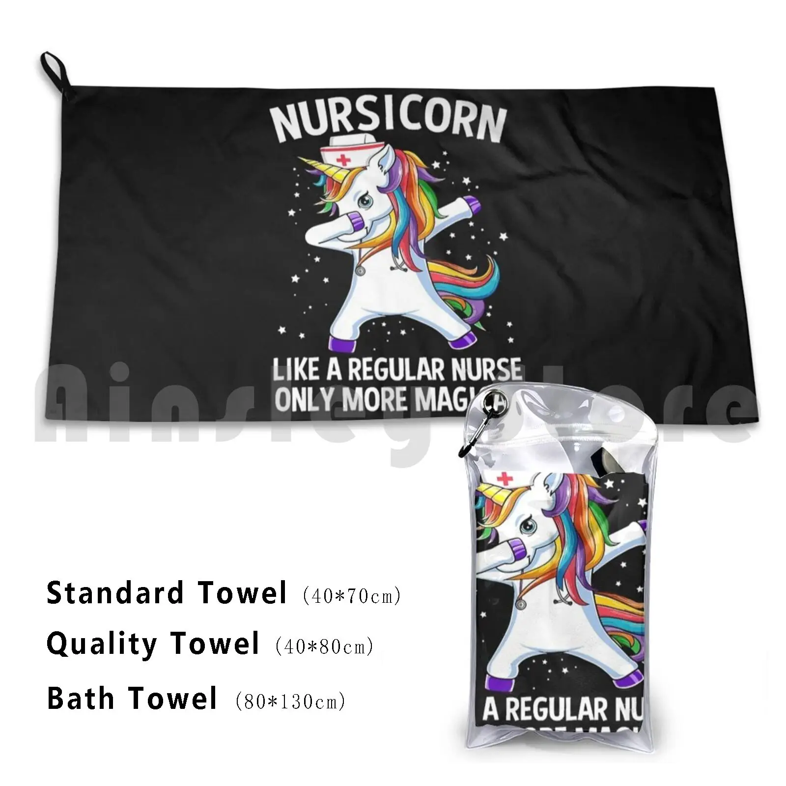 Забавное пляжное полотенце Dabbing в виде единорога для медсестры быстросохнущее