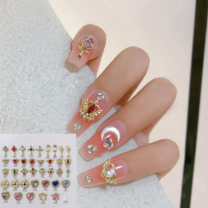 

2pcs Mixed Design Nail Art Alloy Jewelry Charms Sailor Moon 3D Gems Rhinestones Nails Art Decoration Metal DIY Manicure Supplies