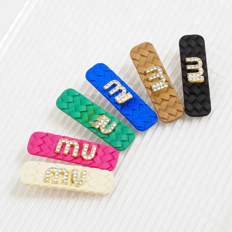 

Brand Same Cute Edge Clip Hair Accessories Fashionable Hair Clip Letters Rhinestone Headwear Alloy Hair Clip Sense of Design