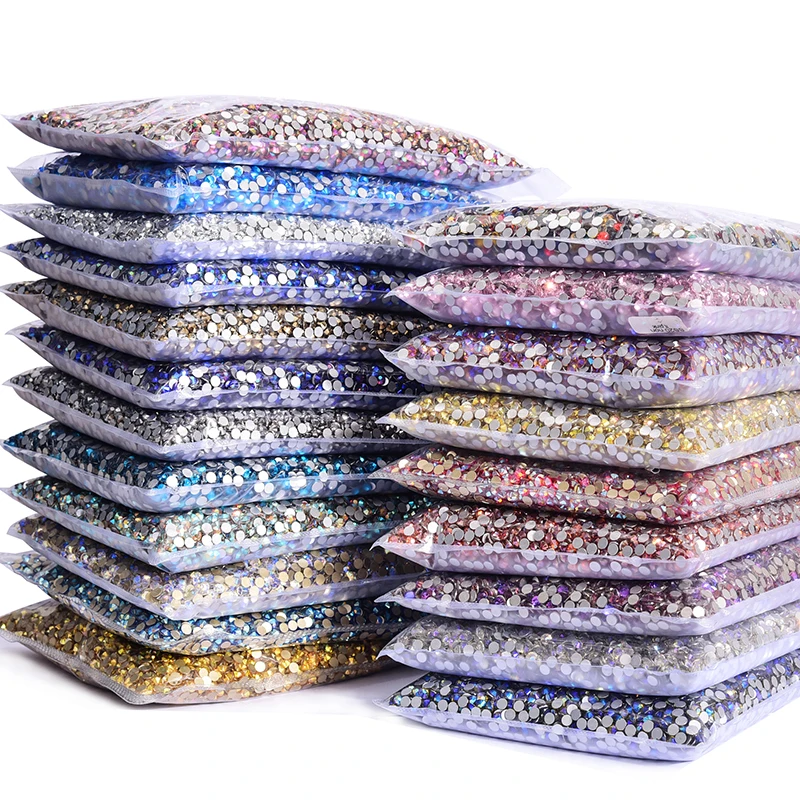 

6.4-6.4mm SS30 Wholesale 2880Pcs 40 Colors стразы Crystal AB Non hotfix Rhinestones in Bulk Package Nail Art Decorations F0251