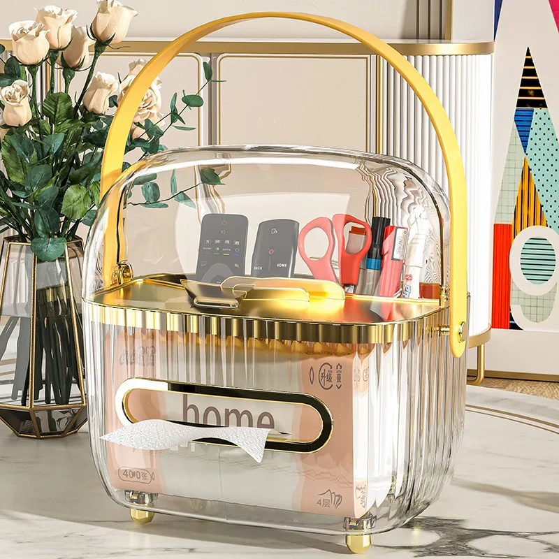 

Tissue Box Living Room Coffee Table Restaurant Creative Cute Simple Light Luxury Multi-Function Remote Control Storage Box