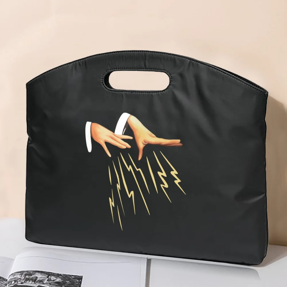Briefcase Handbag Business Hand Series Pattern Conference Tablet Laptop Case Sleeve File Document Information Meeting Tote Bag