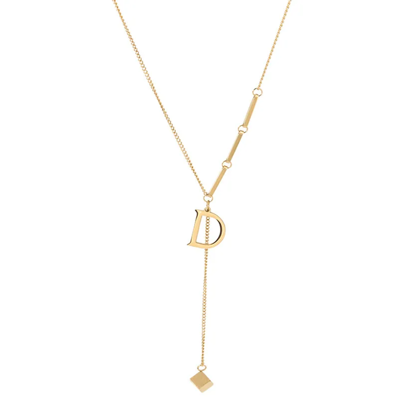

Ожерелье с буквой D для женщин и девушек, золотистое, розовое золото, нержавеющая сталь, ювелирные изделия для свиданий и вечеринок, подарок, ...
