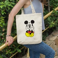 disney mickey mouse print shoulder shopping bag white s l size hot sell casual minimalist lady canvas bags ulzzang cheap handbag