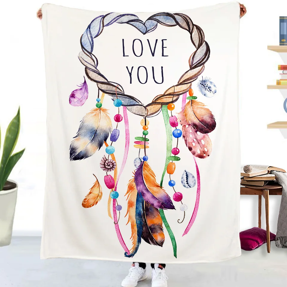 

Soft Nice Home Bedroom Sofa Decor King Queen Size Kids Teen Gift Blanket Warm Mystery Dreamcatcher Pattern Flannel Throw Blanket