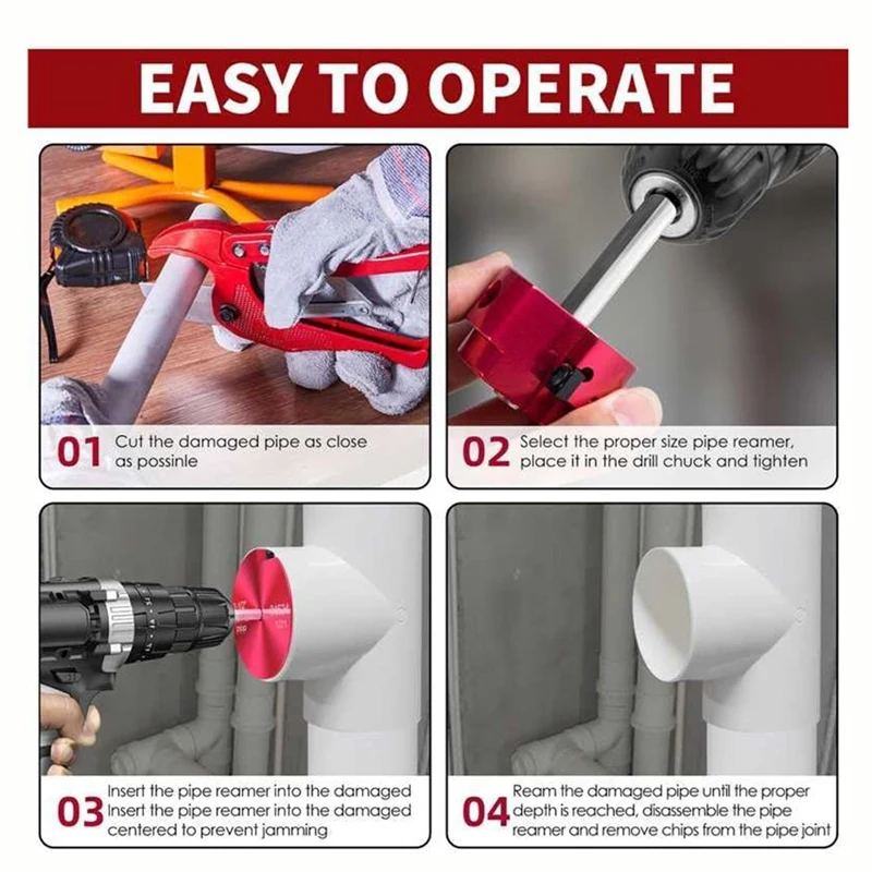 BEAU-2 шт. фитинги из ПВХ головка 1-1/2 и 2 дюйма развертка для труб пластиковых