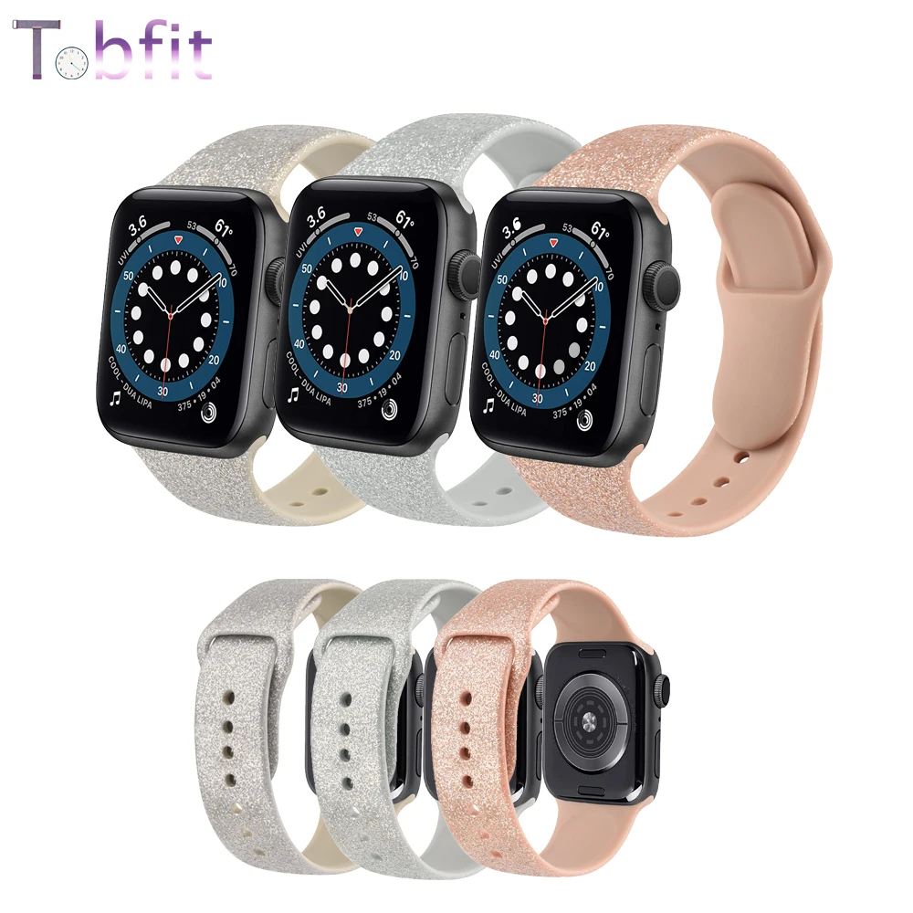 Silicone Bracelet Band For Apple Watch Strap 8 7 6 5 4 3 2 SE 42MM 38MM 44MM 40MM Strap For iWatch 41MM 45MM Smart Watch Correa