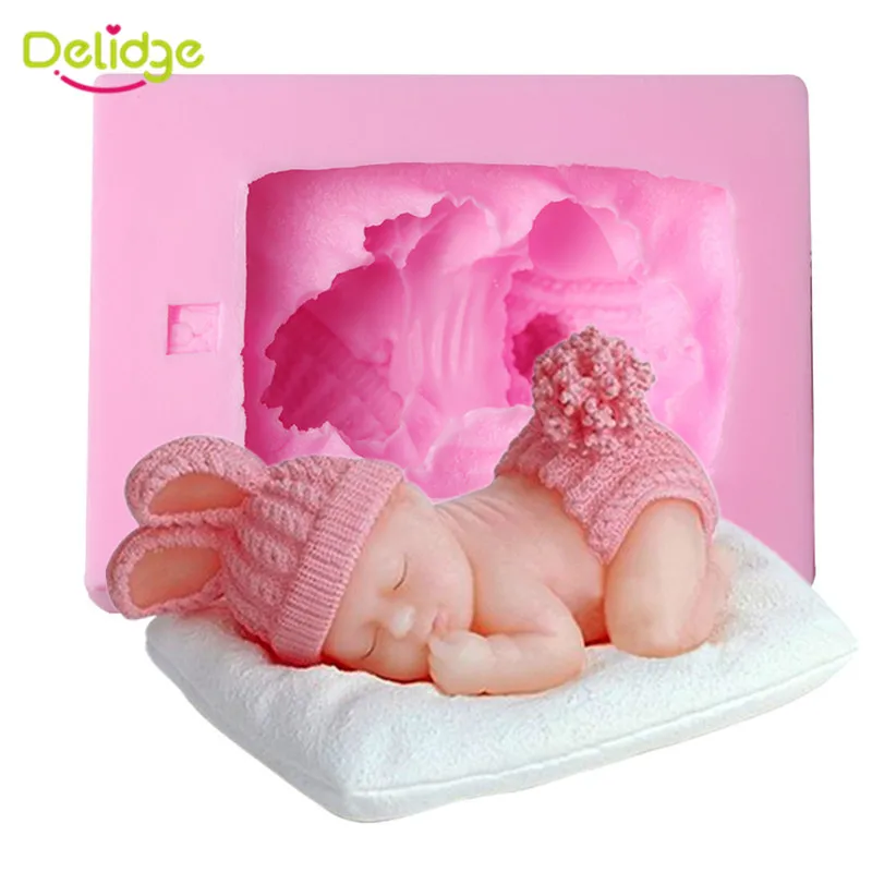 

3D Sleepping Baby Silicone Soap Mold Chocolate Sugarcraft Mould Non-Stick Cake Tray Cake Decorating Tools