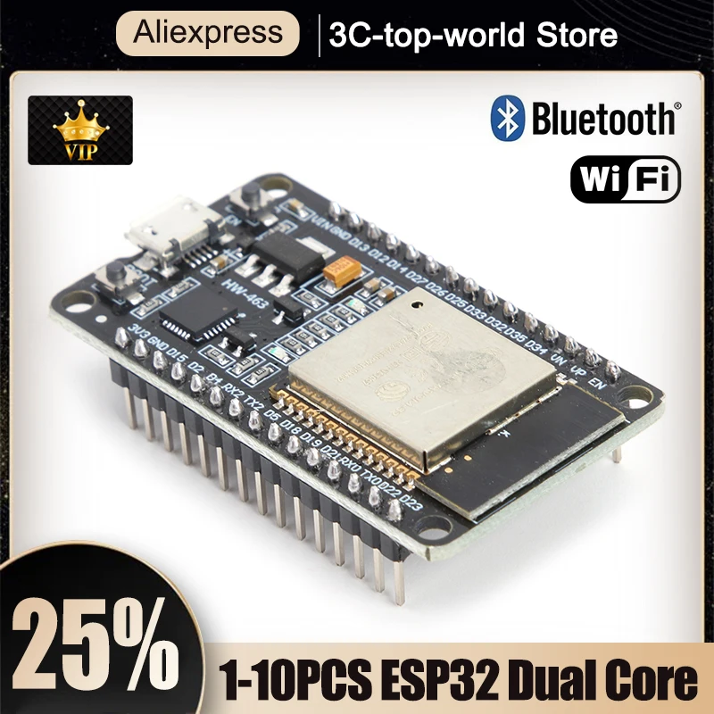 

Макетная плата ESP32 1-10 шт., Wi-Fi + Bluetooth, сверхнизкое энергопотребление, двухъядерный, 30 контактов, для детской модели ESP32