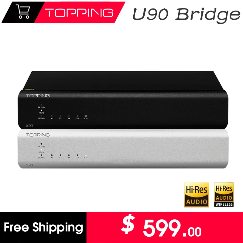 

TOPPING U90 USB Bridge Support Up To PCM32bit 768kHz And DSD512 Native Built In Lsolation HIFI Digital High Fidelity Lossless