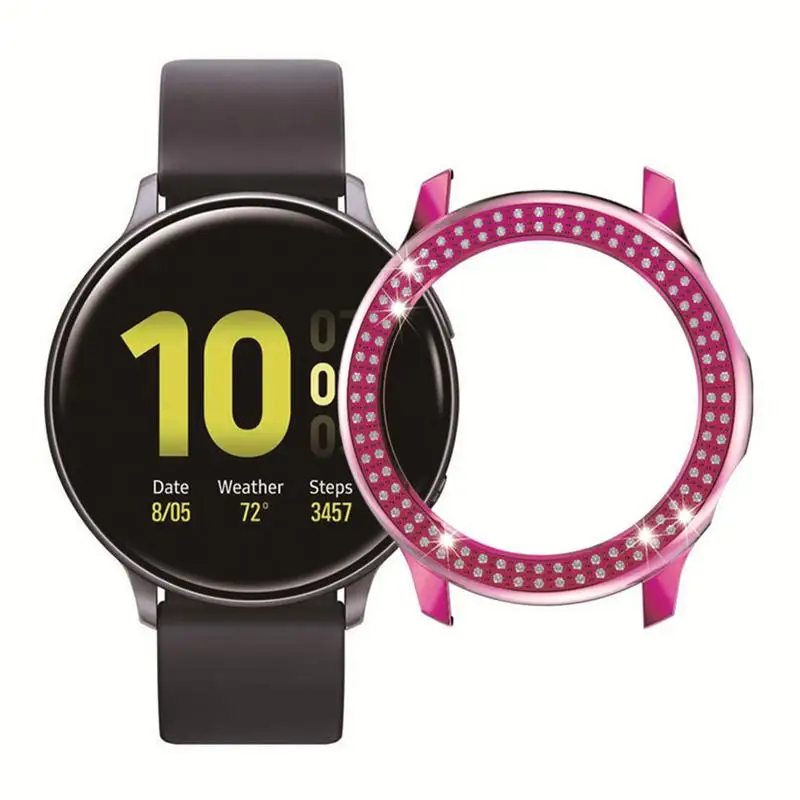 

Модный двухрядный Алмазный защитный чехол для часов Samsung 40 мм, чехол Active 2, Женский бампер из поликарбоната с легкой рамкой