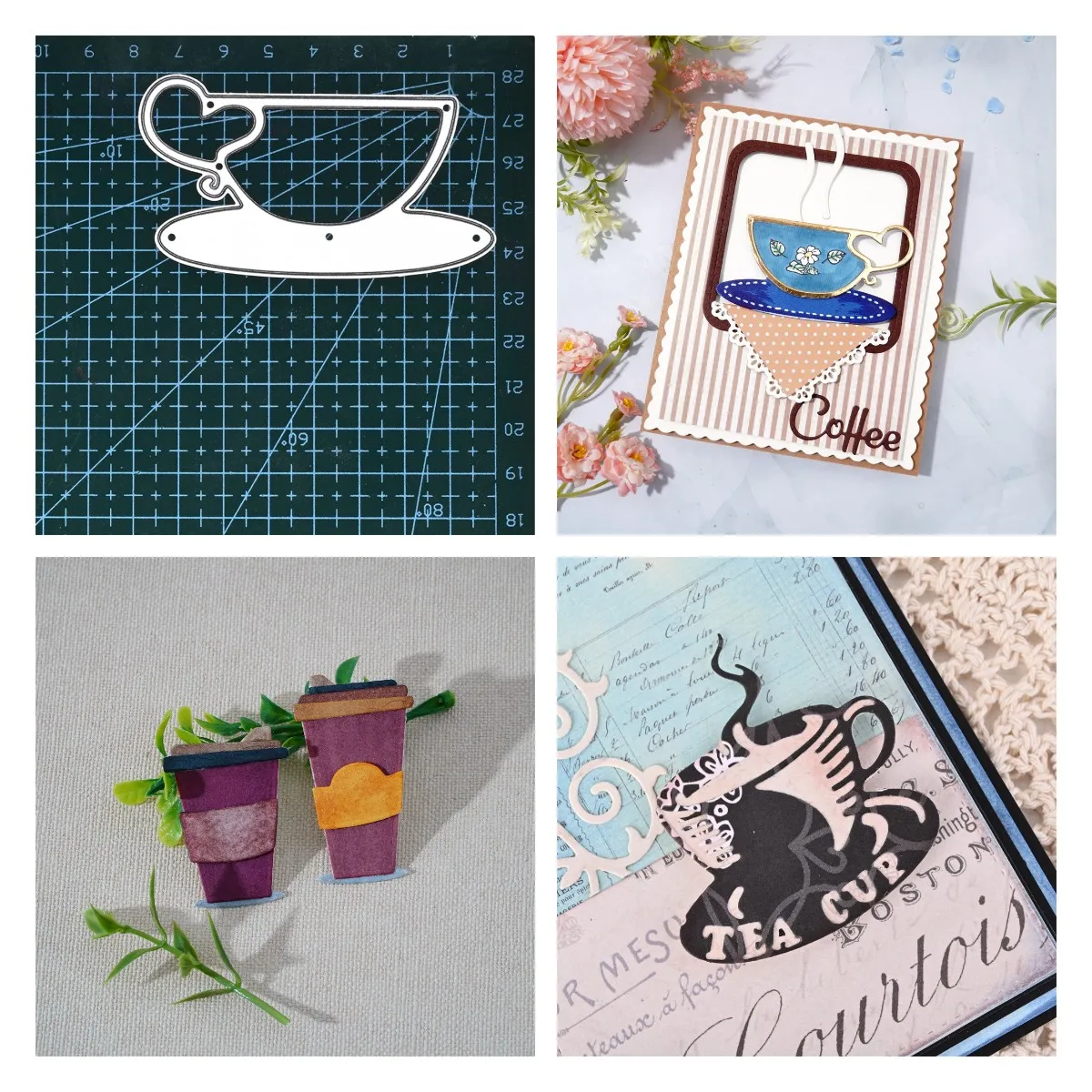 InLoveArts Любовь Сердце кофейная чашка металлические вырезанные штампы DIY