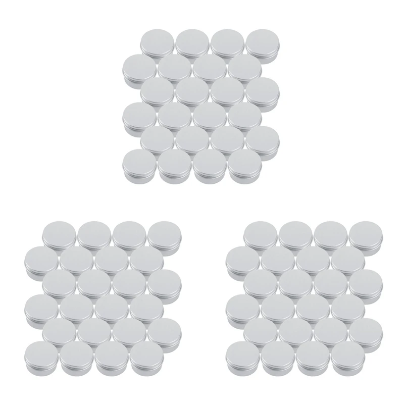 

JFBL Hot 30Ml Silver Small Round Lip Balm Storage Jar Containers With Screw Cap For Lip Balm, Cosmetic, Candles Or Tea Pack Of 7