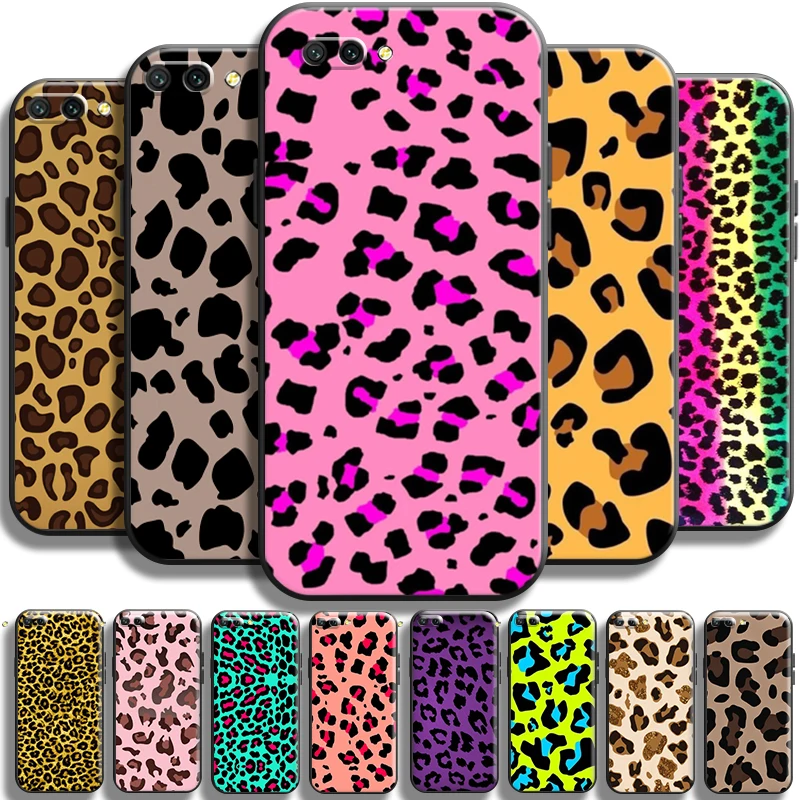 

Fashion Leopard Print Case For Huawei Honor 10 10i 9 9A 10X 9X Lite Pro Phone Case Shockproof Liquid Silicon Shell TPU Carcasa