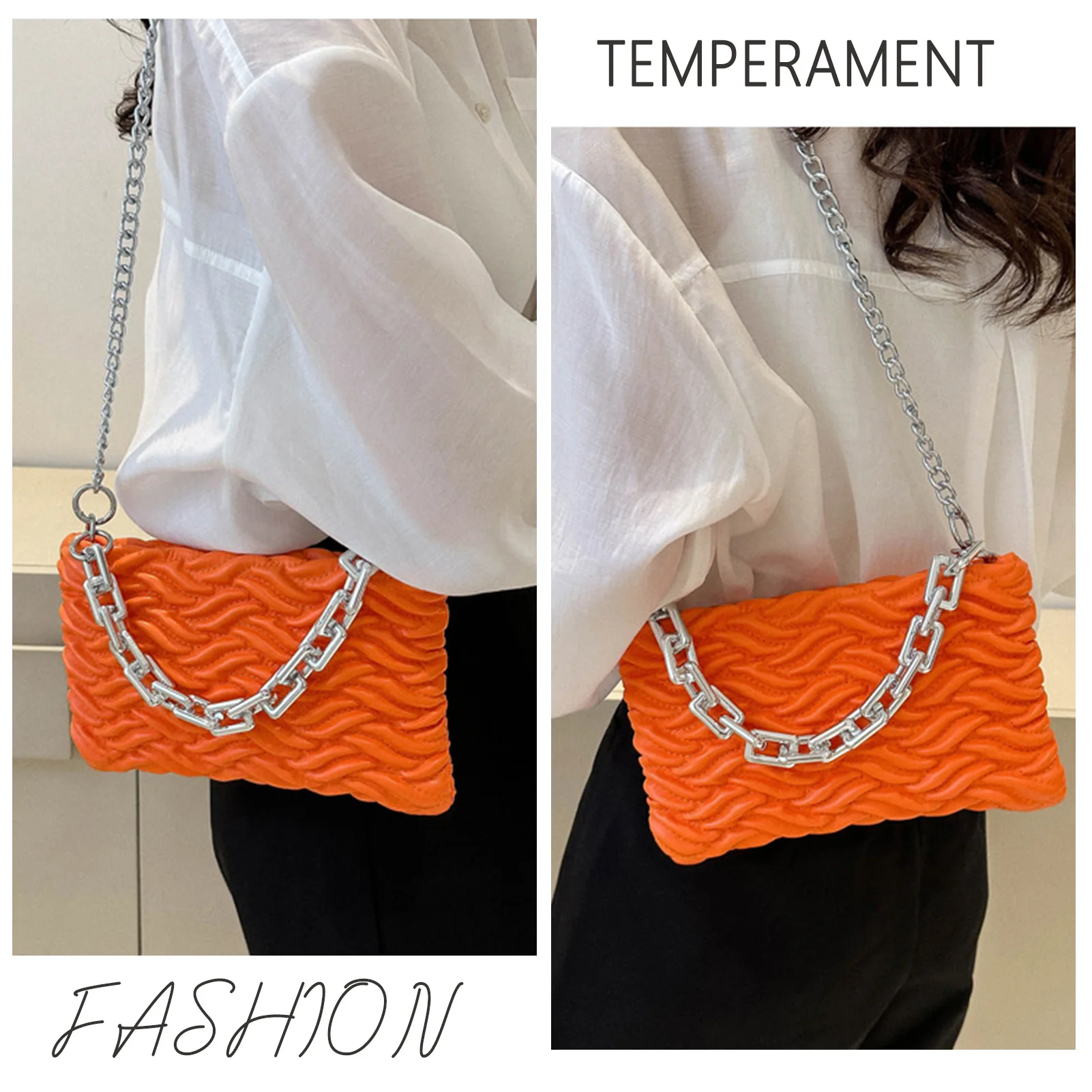 Female PU Leather Handbag Lightweight Zipper Messenger Bag For Commute