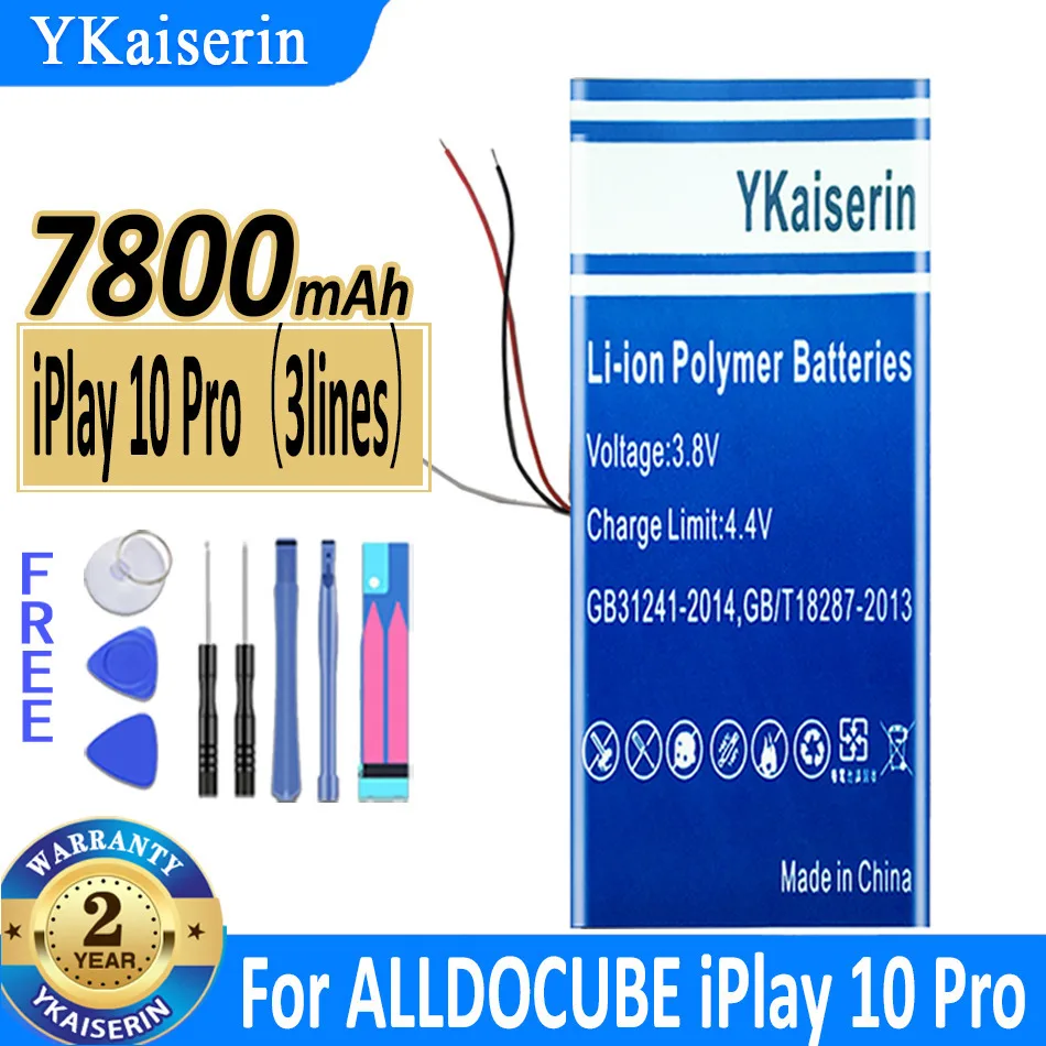 

7800mAh YKaiserin Battery iPlay 10 Pro For ALLDOCUBE iPlay 10 Pro iPlay10 Pro Accumulator 3-wire Laptop Batteries Bateria