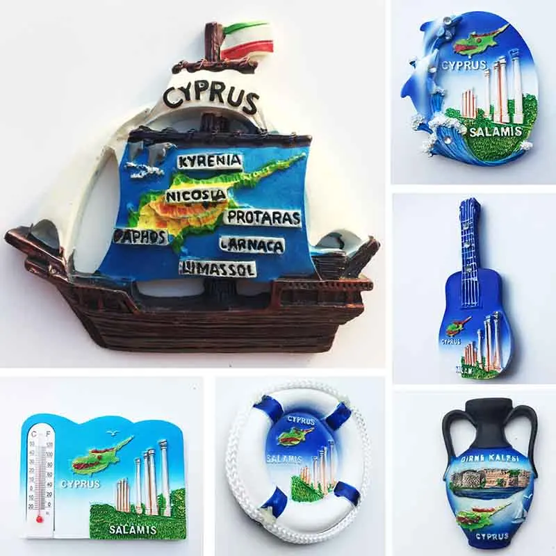 

Magnetic Refrigerator Sticker Collection Handicraft Gift Cyprus Salamis Fridge Magnets Europe Tourism Memorial Souvenir