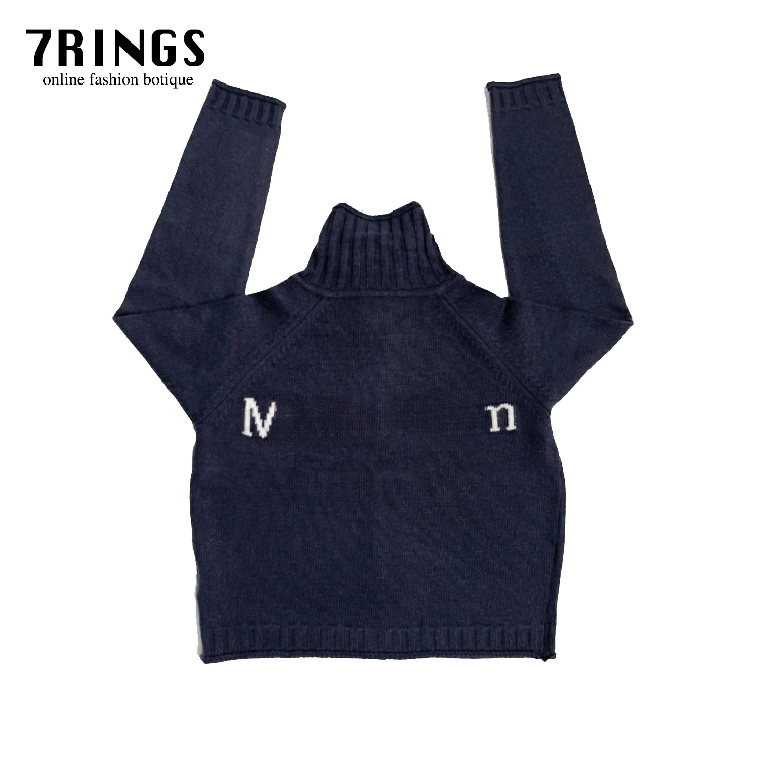 

7rings Fall Winter Knit Wear Turtle Neck Zipper Sweater Cardigan for Women Men Unisex Fashipn Clothing Korea Designer Brand