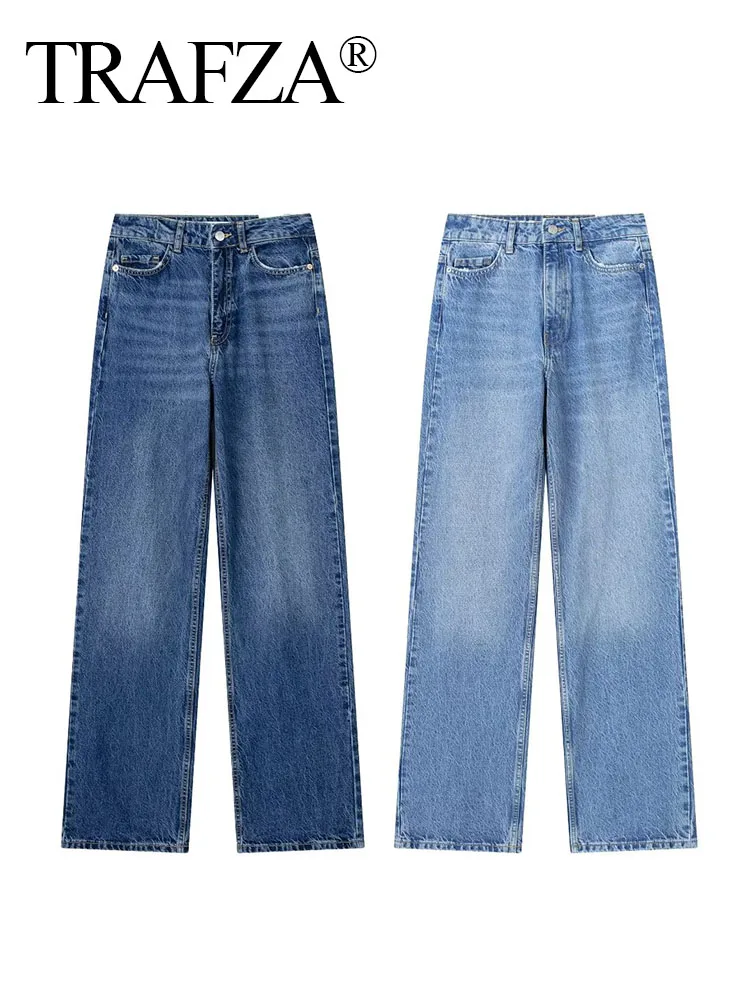 

Женские джинсовые брюки на молнии, с высокой талией и карманами