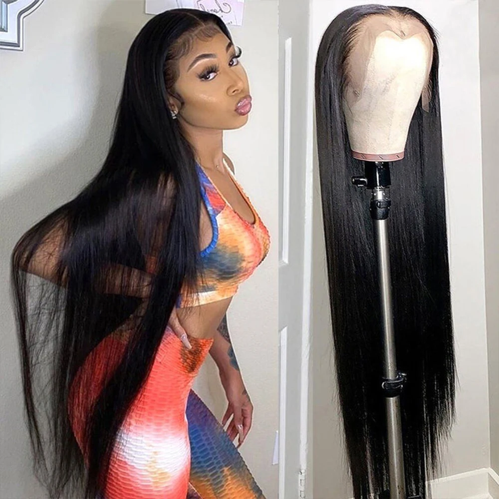 

360 Full Lace Frontal Human Hair Wigs Pre Plucked With Baby Hair Straight Brazilian Virgin Wig 150 Density Natural Black Women