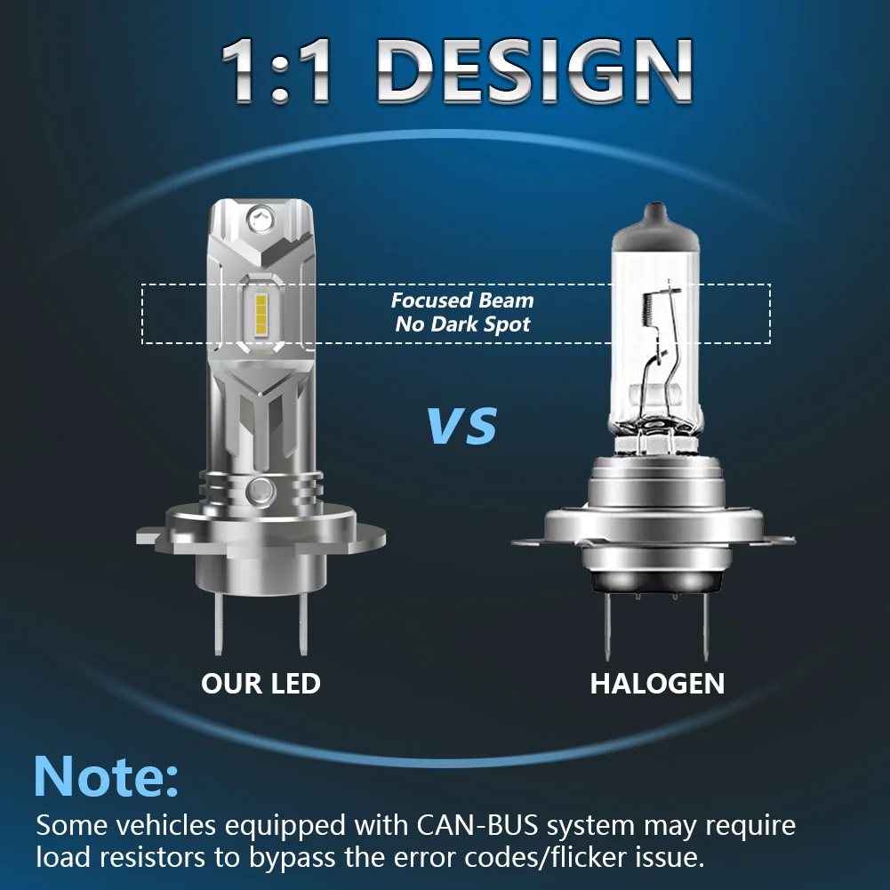 Katur 2x H7 Светодиодные Автомобильные фары 6500 лм 3008 k белые Противотуманные без