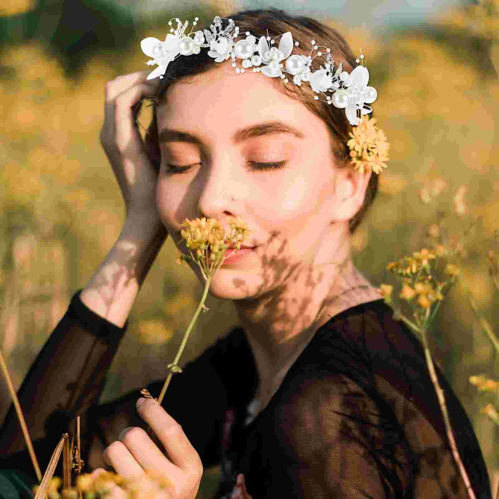 Ленты для волос девочек повязка на голову с цветком и жемчугом модный головной