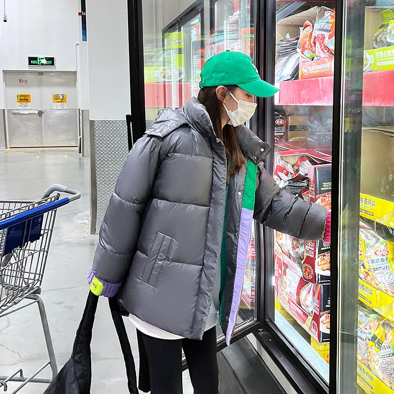 Cotton Padded Coat Women Loose Parkas Warm Thicken White Fluffy Overcoat Snow Wear 2022 Jacket New Korean Solid Outwear