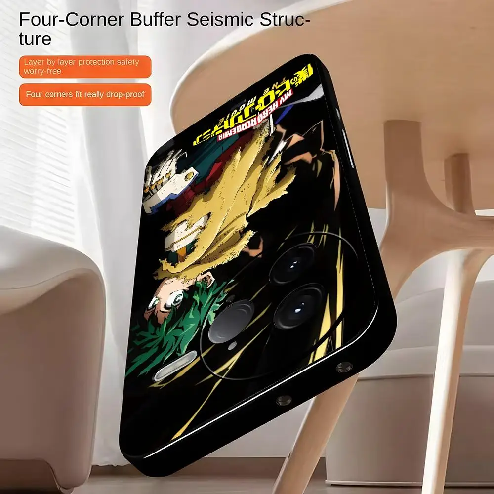 Фото Чехол для телефона Deku My Hero Academia для Xiaomi POCO M7 M6 M5 X7 X6 X5 F7 F6 F5 Soft Black Pro 5G, чехол для телефона №2
