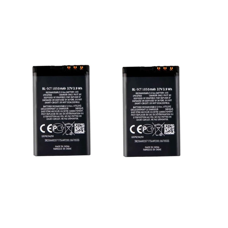 2 шт. сменный аккумулятор BL-5CT для Nokia 5220 5220XM C6-01 C3-01 6730 C5 6330 6303i 1050 мАч (art.: 3920cff643eb0) - 3920cff643eb0