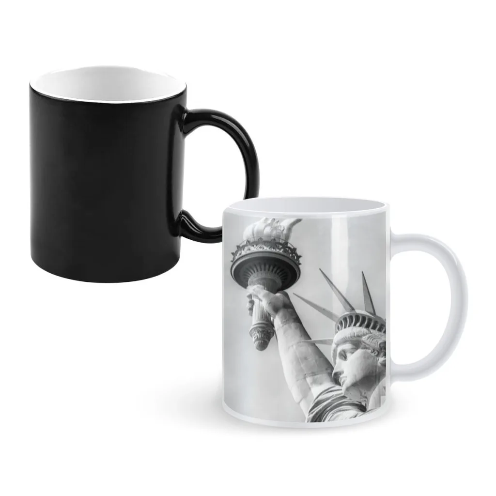 

New-york-statue-of-liberty-creative Change-ceramic Mug Heat Revealing Coffee Cup Breakfast Cup Mug Friends Gift
