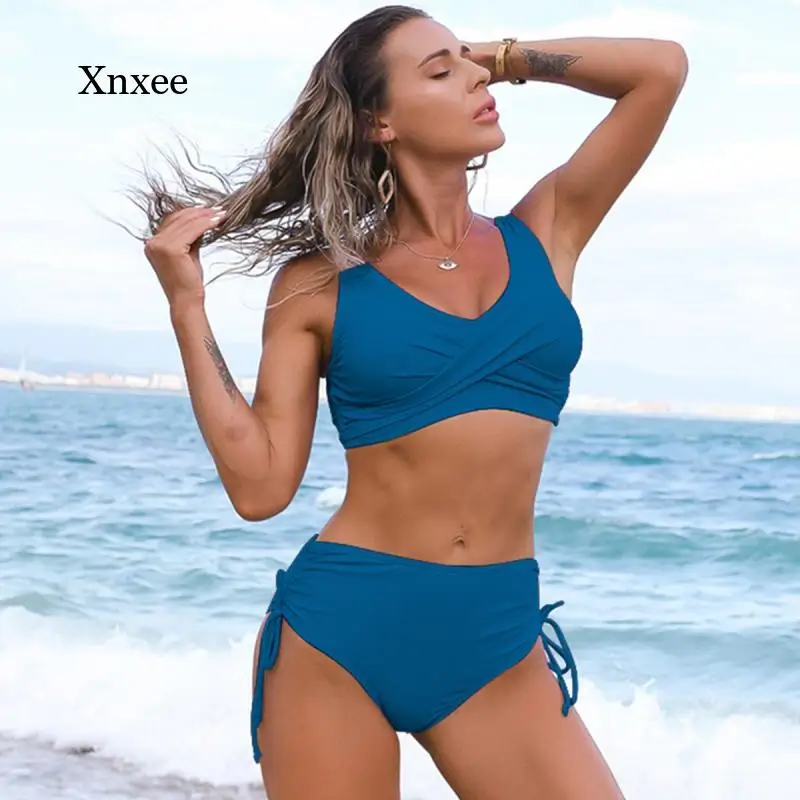 

New Drawstring Bikini Push Up Padded Women's Swimsuit Floral Print Lace Up Two Piece Bathing Suit Low Waist Tied Side Swimwear