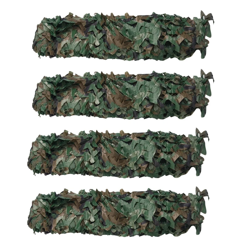 

4X Hunting Camouflage Nets Woodland Camo Netting Blinds Great For Sunshade Camping Hunting Party Decoration,3Mx2m