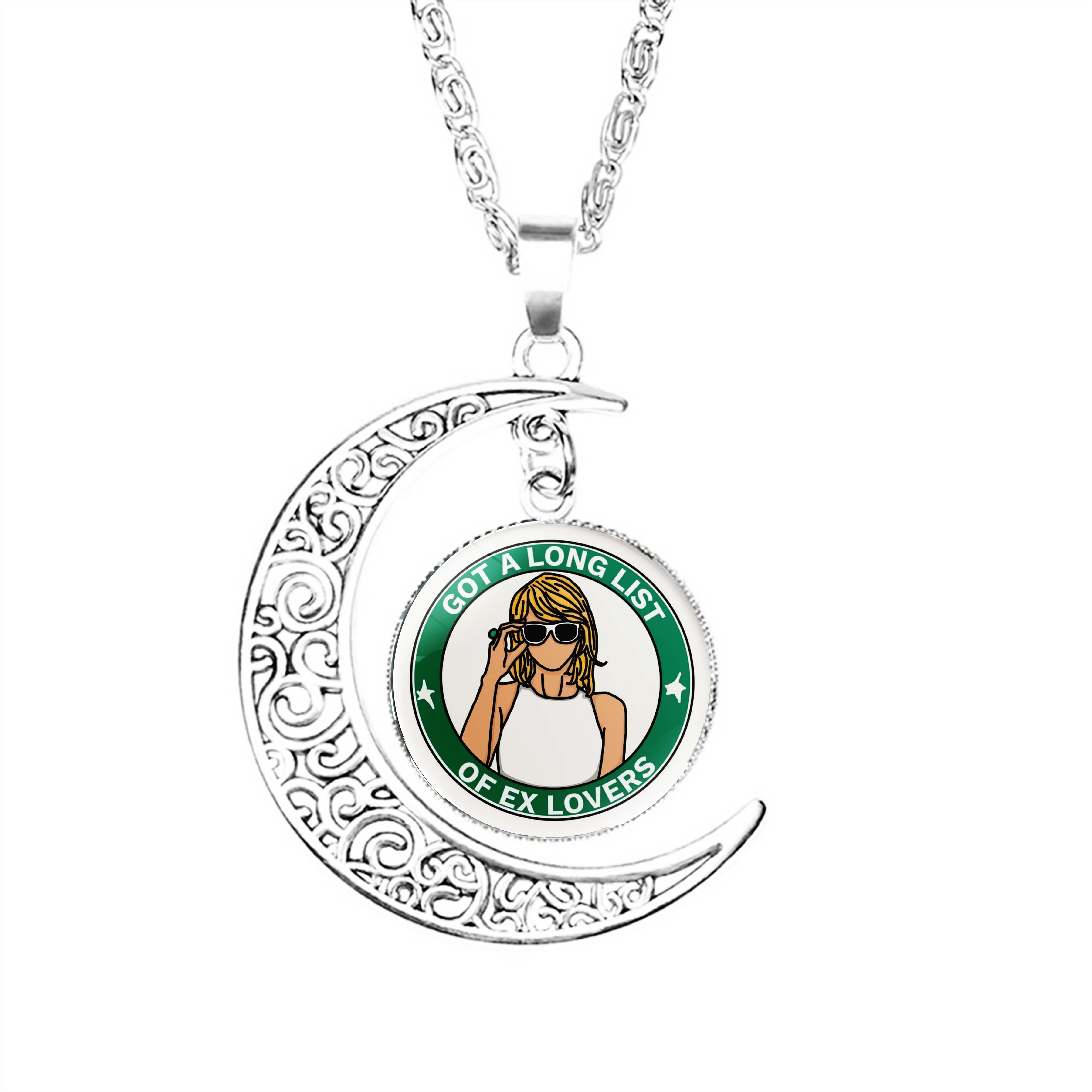 

Ex для влюбленных 1989, ожерелье в форме Луны, подарки, фотоаксессуары для девушек, модная цепочка из нержавеющей стали, аксессуары для влюблен...