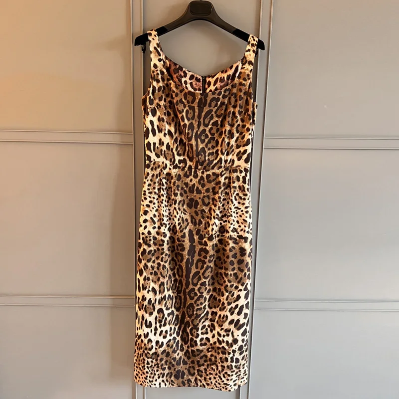 

High Quality Women'S Dress Positioning Leopard Pattern Suspender Dress Vacation Party Ladies Fashion Runway Spring Summer 2013