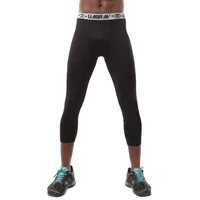 compression tight high elasticity cropped pants men team sports quick drying running basketball workout fitness yoga pants