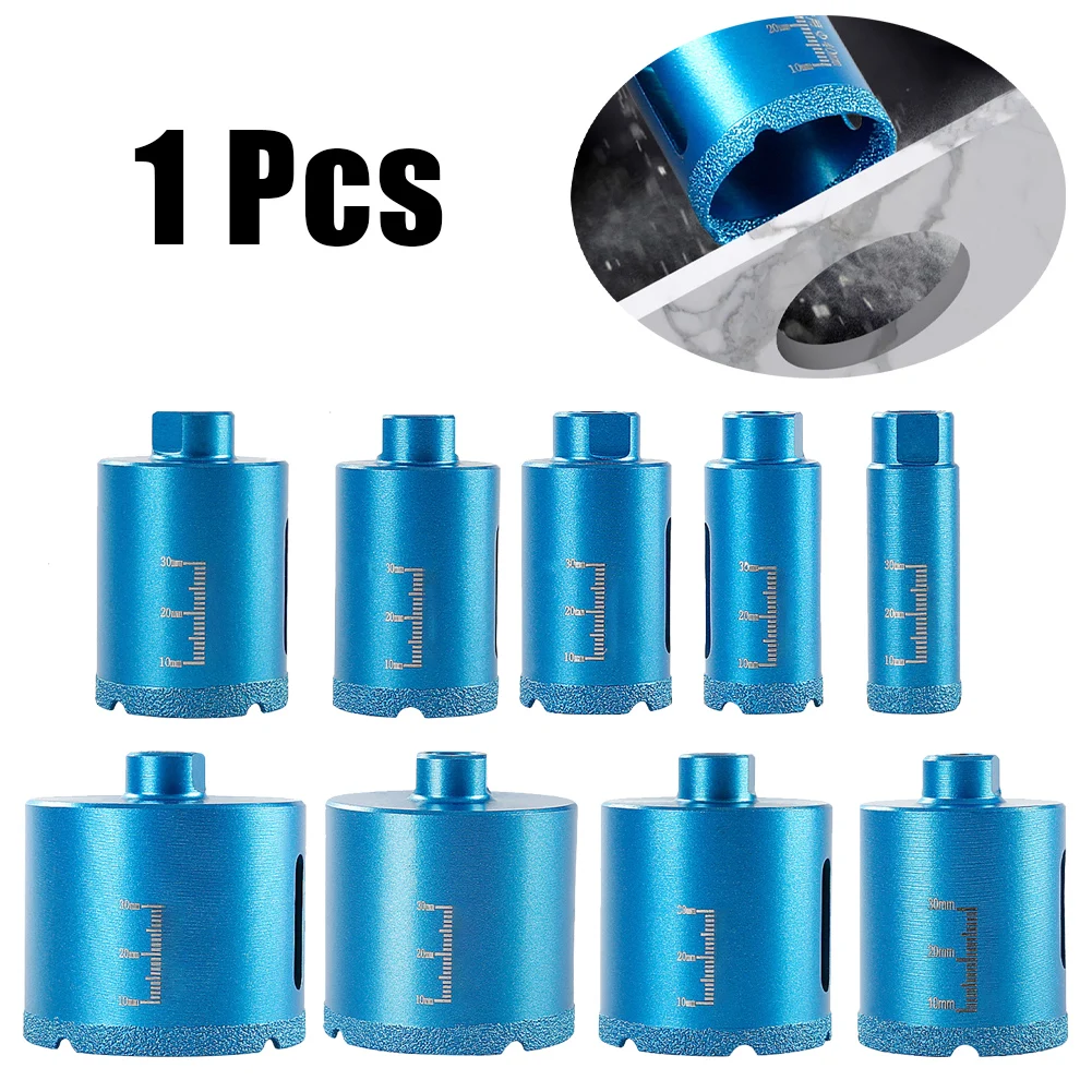 

1pc 20mm-60mm Vacuum Thread Brazed Hole Opener Drilling Core Bits Blue Angle Grinder For Diamond Ceramic Tile Granite Marble