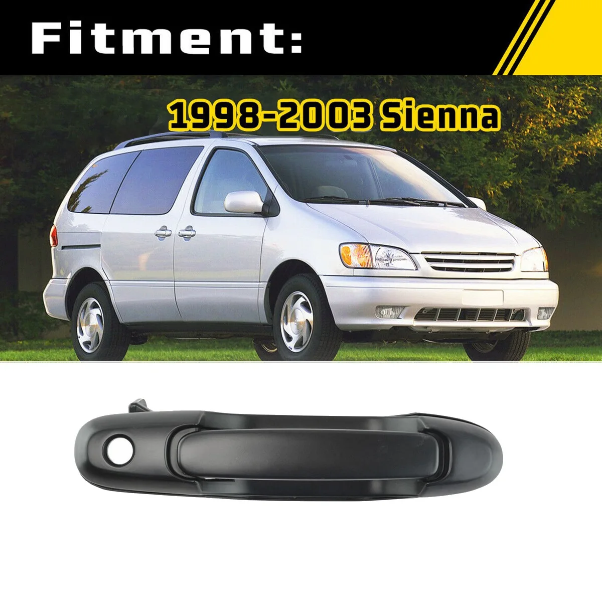 Для 1998-2003 Toyota Sienna Передняя правая P enger наружная дверная ручка черная 69210-08010