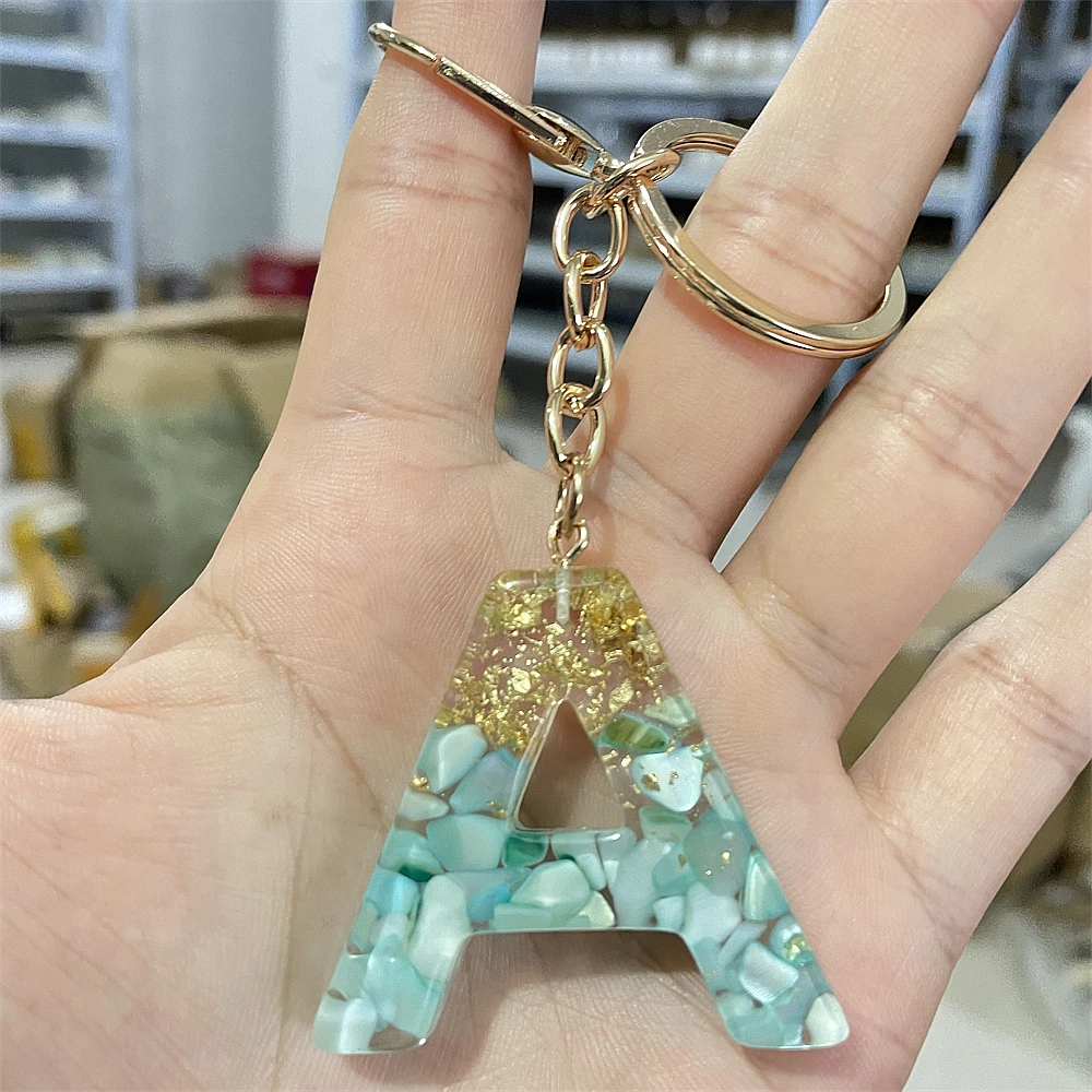Брелок для ключей Женский креативный брелок с 26 буквами и золотым алфавитом |