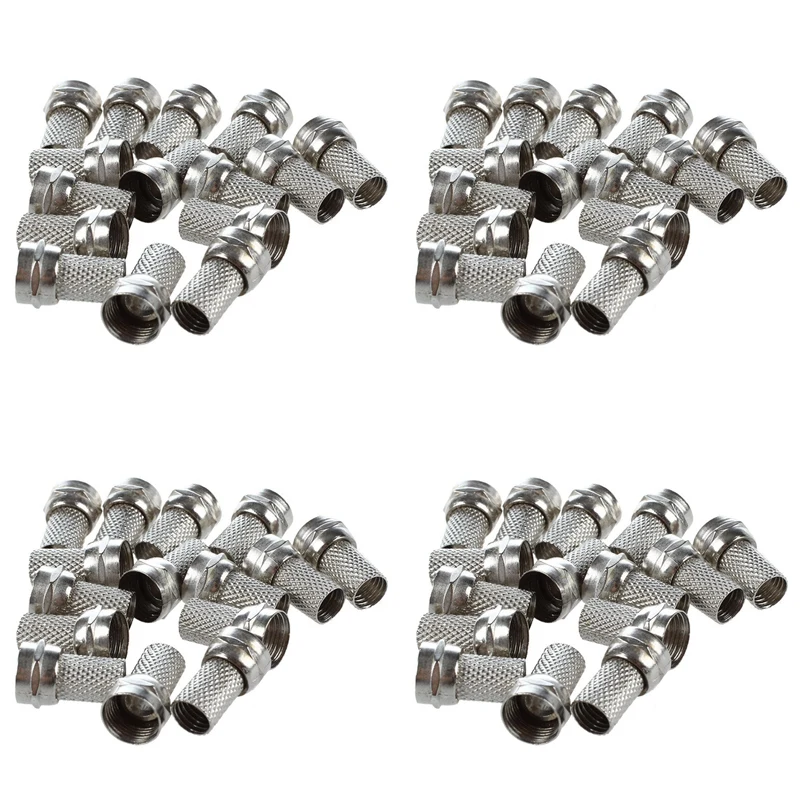 

60 Pcs RG6 F-Type Twist-On Coax Coaxial Cable RF Connector Male For CCTV Camera