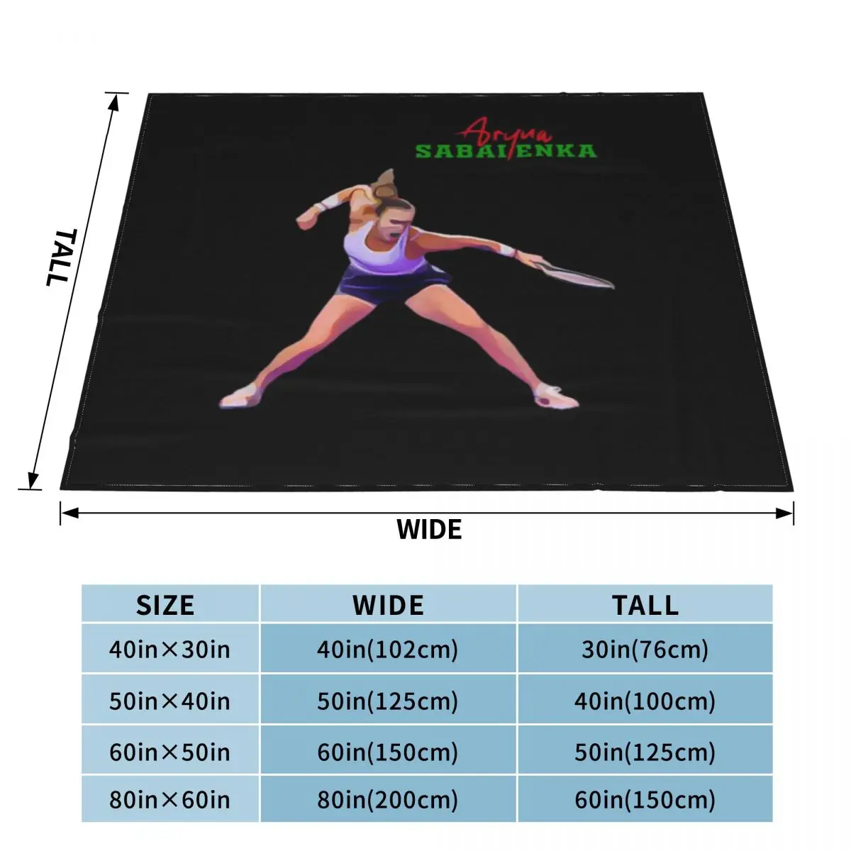 Супермягкое Флисовое одеяло Aryna Sabalenka для теннисных игроков