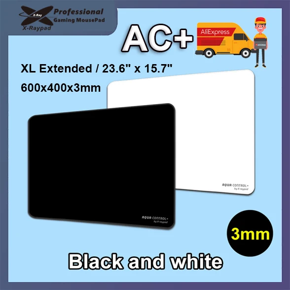 

600x400x3mm - XL Extended / 23.6" x 15.7" X-raypad Aqua Control+ Black Or White Version Gaming Mouse Pads