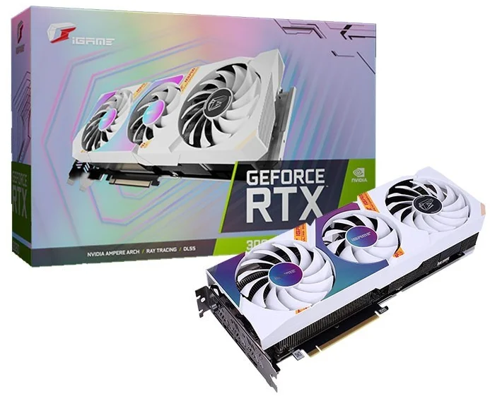 

iGame RTX 3070Ti Ultra W OC 8G LHR white lock hashrate graphics card